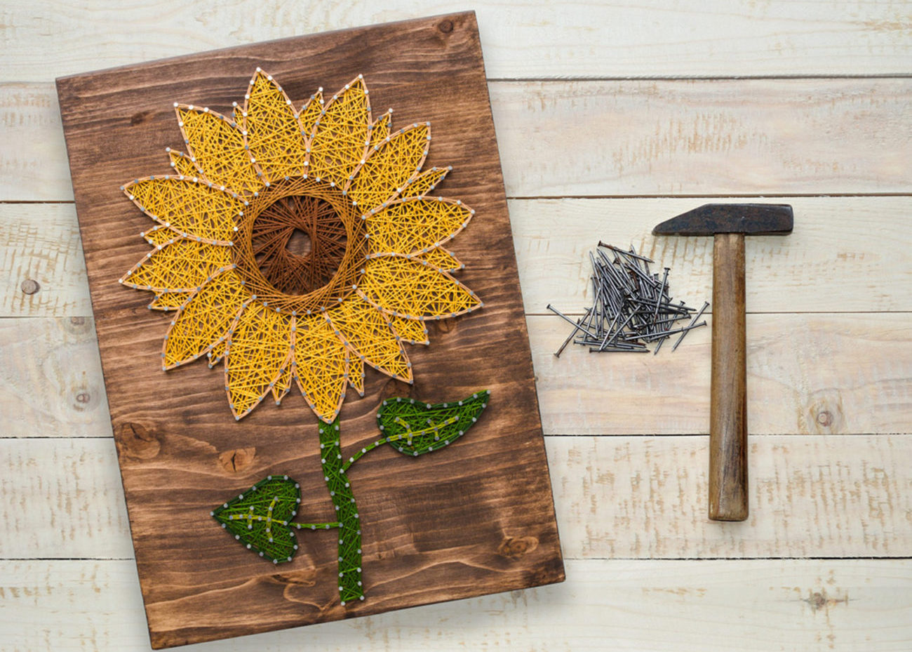 How to Make the Sunflower String Art Kit Let s Craft